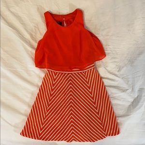 Coral Striped Dress